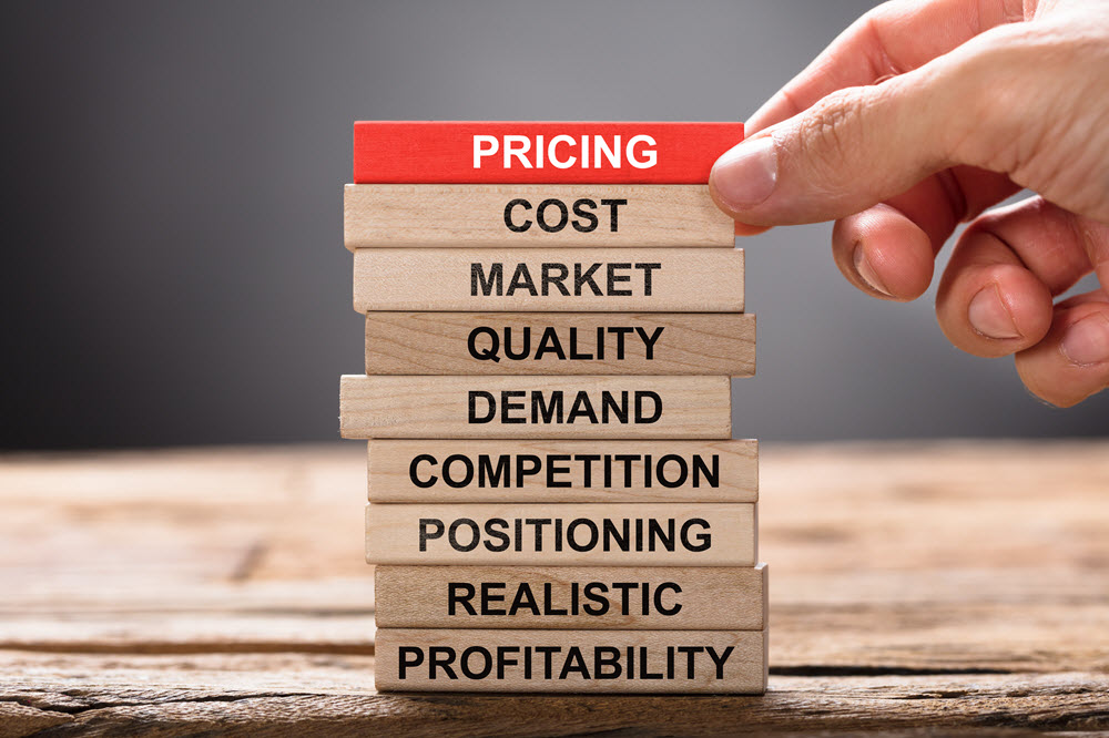 Agency pricing: cost, market, quality, demand, competition, positioning, realistic, profitability