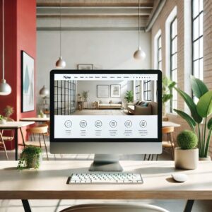 website on monitor in creative space