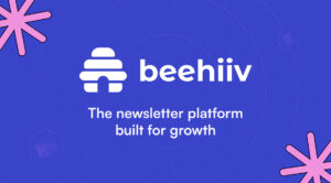 Beehive promo code, beehive logo with text "the newsletter platform built for growth.